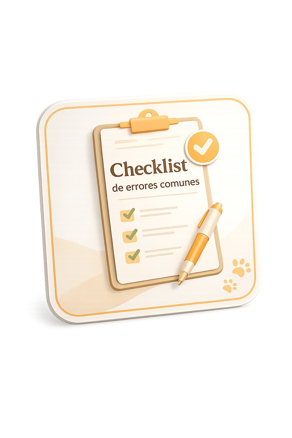 Mockup do bônus Checklist de errores comunes